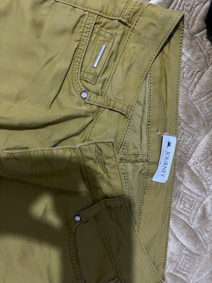 Journey Kadın Haki Düz Kesim Fermuarlı Pantolon - Görsel 2