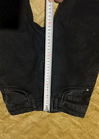 Siyah Midi Kesim Kadın Kot Pantolon - Görsel 4