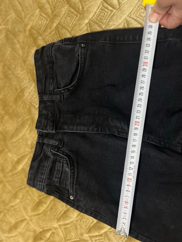 Siyah Midi Kesim Kadın Kot Pantolon - Görsel 5