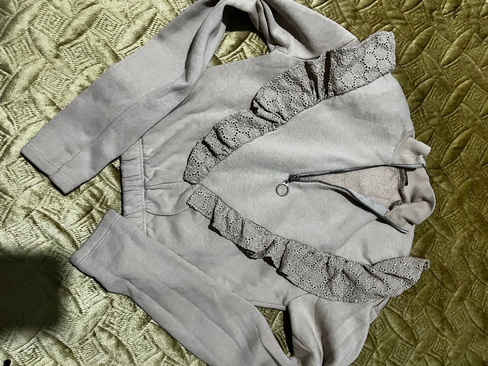 Crop dantelli boğaz fermarlı penye somon rengi - Görsel 5