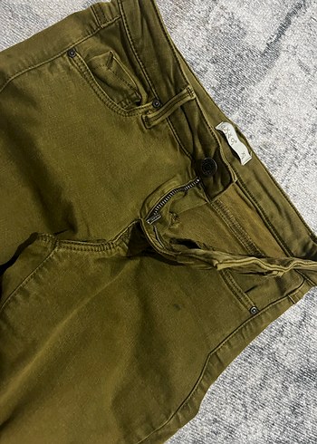 Oxxo Kemerli Kadın yağ yeşili jean Pantolon - Görsel 12