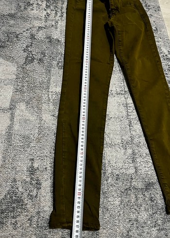 Oxxo Kemerli Kadın yağ yeşili jean Pantolon - Görsel 9