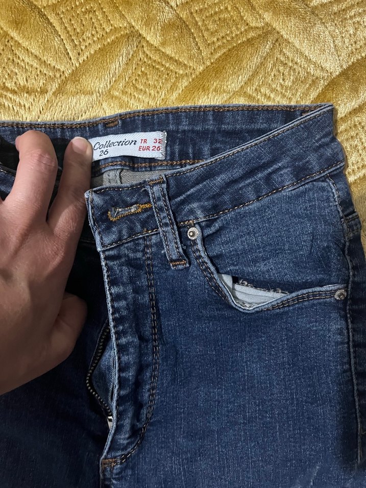 Düğmeli Midi Boy Kadın Kot Pantolon - Görsel 5