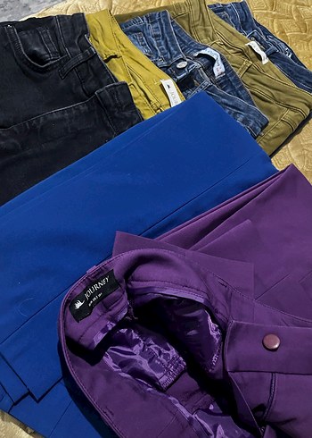 Journey  2adet Çok Renkli Elastik Kumaş Pantolon ayrıntılıbak - Görsel 2