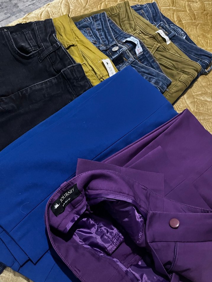 Journey  2adet Çok Renkli Elastik Kumaş Pantolon ayrıntılıbak - Görsel 3