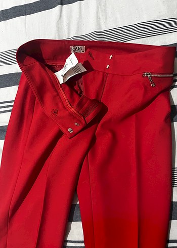 Journey Kadın Kırmızı Fermuarlı Kumaş Pantolon - Görsel 8