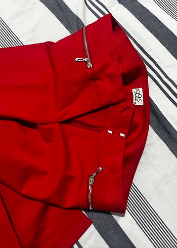 Journey Kadın Kırmızı Fermuarlı Kumaş Pantolon - Görsel 6