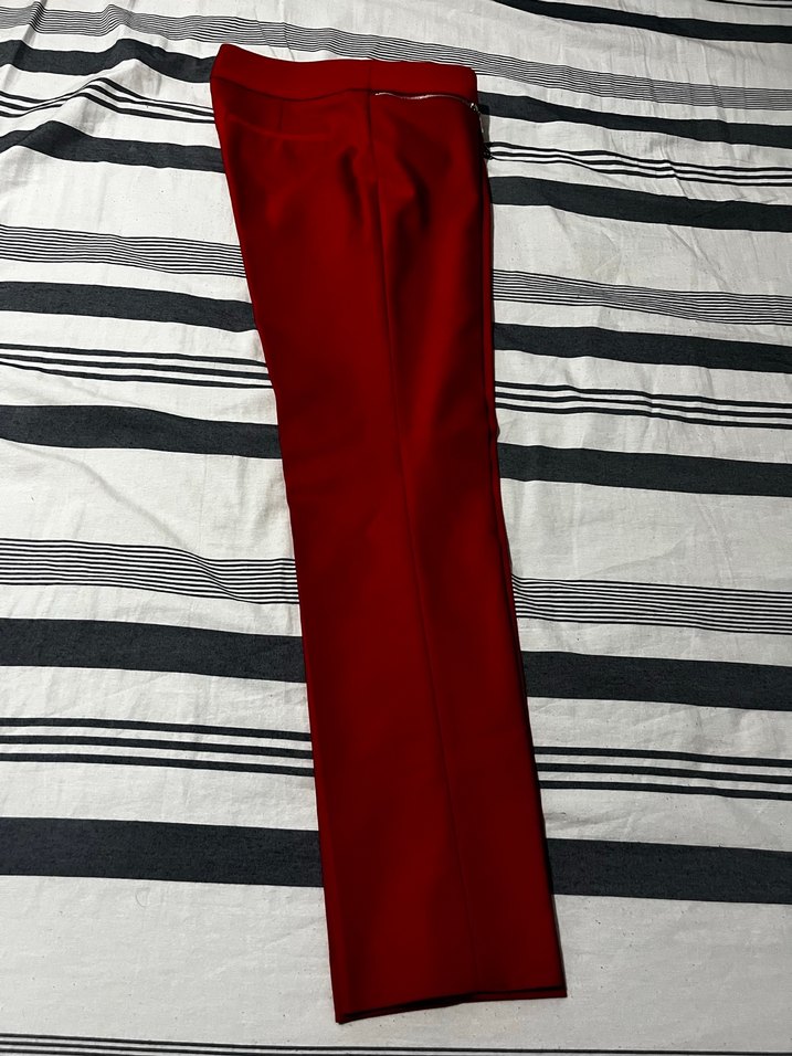 Journey Kadın Kırmızı Fermuarlı Kumaş Pantolon - Görsel 3
