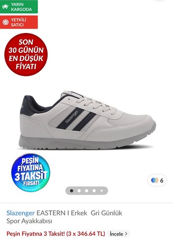 Slazenger Gri Baskılı Beyaz Spor Ayakkabı - Görsel 2