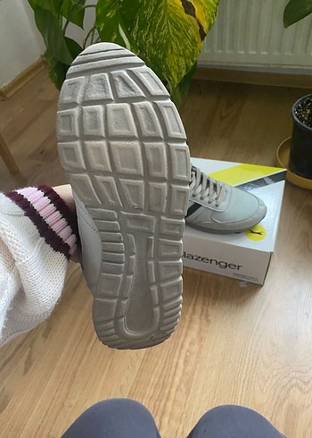 Slazenger Gri Baskılı Beyaz Spor Ayakkabı - Görsel 5