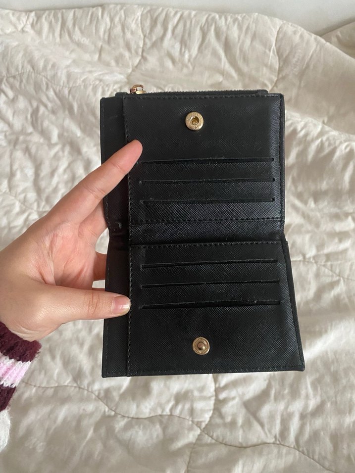 Deri Siyah Fermuarlı Kadın Cüzdanı - Görsel 3