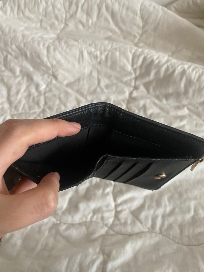 Deri Siyah Fermuarlı Kadın Cüzdanı - Görsel 2