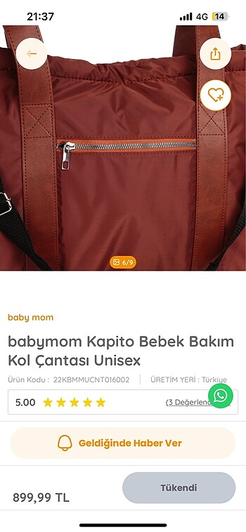 Bebek bakım çantası