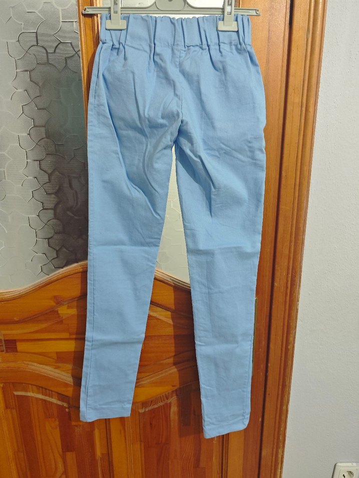 Kemer Detaylı Mavi Kız Çocuk Kot Pantolon - M Beden - Görsel 2