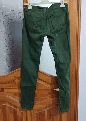 Kadın Kemerli Koyu Yeşil Kumaş Pantolon - Görsel 2