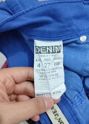 Parlak Mavi Kadın Denim Pantolon - Görsel 3