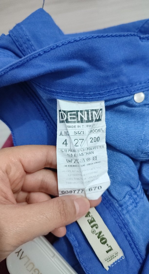 Parlak Mavi Kadın Denim Pantolon - Görsel 3