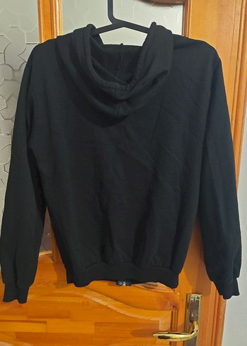 Siyah Fermuarlı Kadın Kapuşonlu - Görsel 2