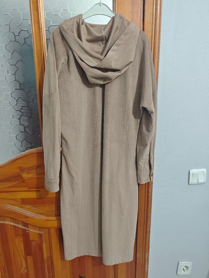 Kadın Keten Uzun Bej Tunik - Görsel 2