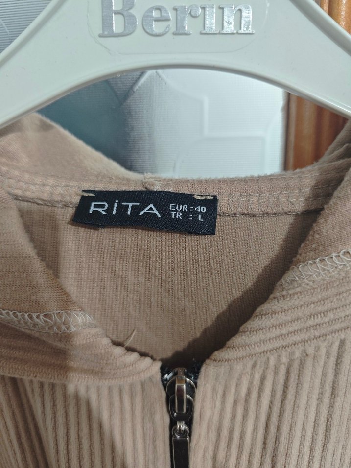 Kadın Keten Uzun Bej Tunik - Görsel 3