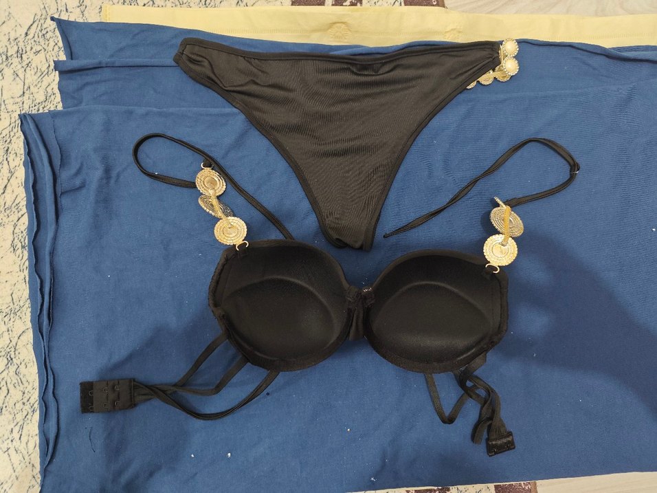 Taşlı Detaylı Siyah Fantazi İç Çamaşır Takımı - Görsel 2