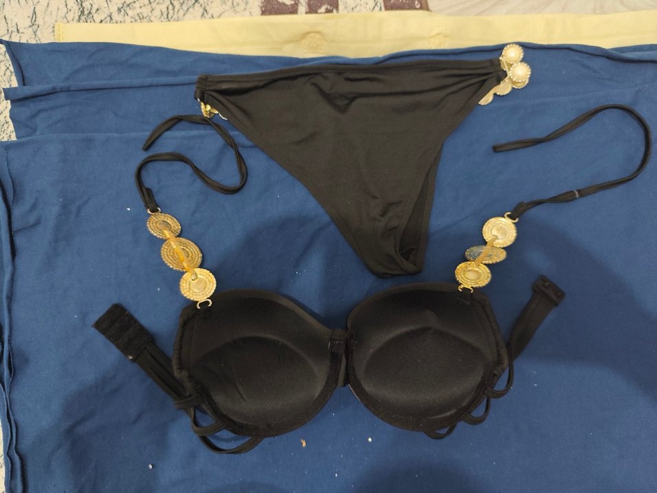 Taşlı Detaylı Siyah Fantazi İç Çamaşır Takımı - Görsel 2