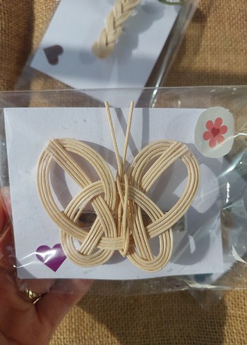 Diğer Bohem Kelebek Tasarımlı El Yapımı rattan toka
