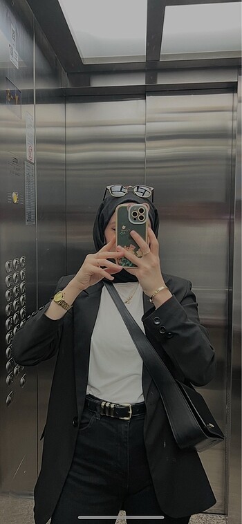 Moda aksa siyah blazer ceket