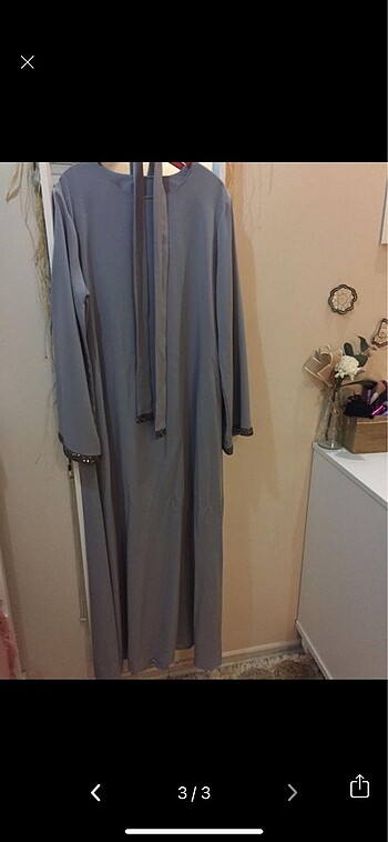 universal Beden Gri elbise abaya