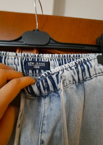 Kadın Mavi Kot Pantolon Bel Detaylı - Görsel 5