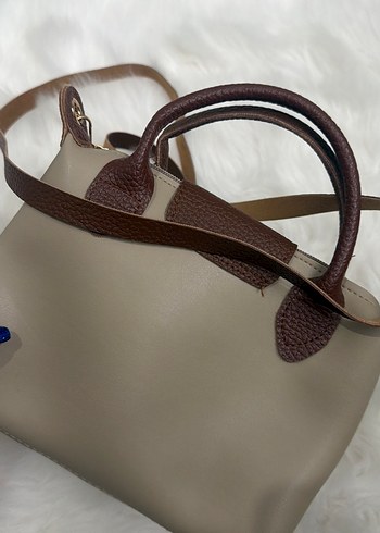 Bej Deri Kadın Çanta Tokalı - Görsel 2