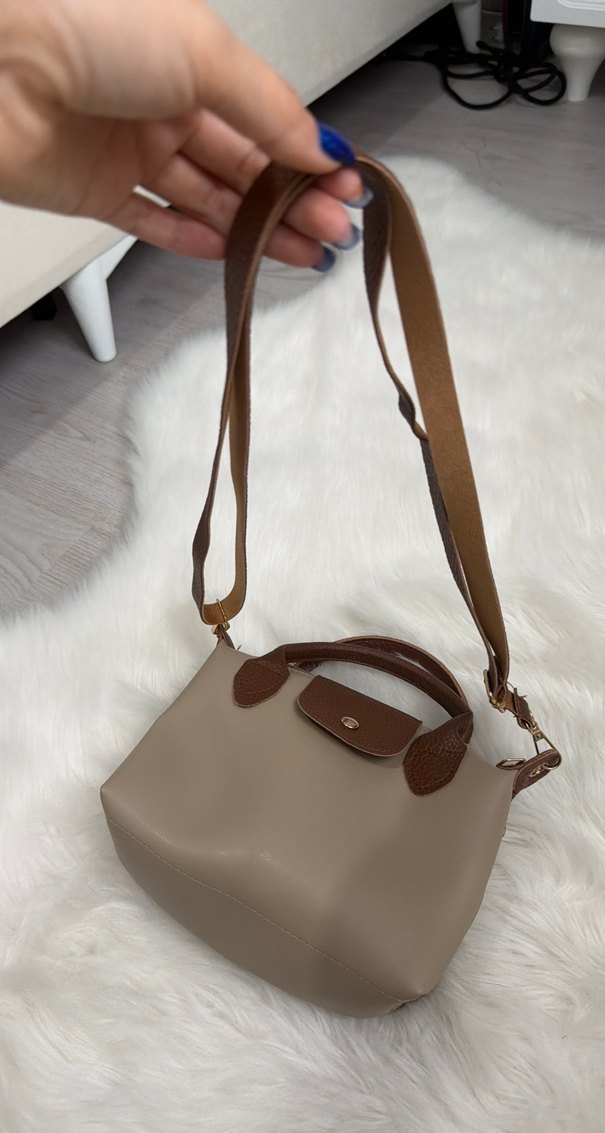 Bej Deri Kadın Çanta Tokalı - Görsel 3