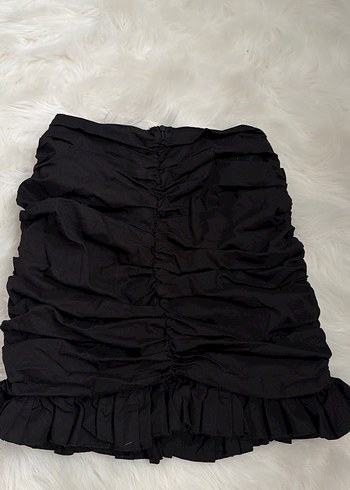 Fırfırlı Siyah Gotik Mini Etek - Görsel 2