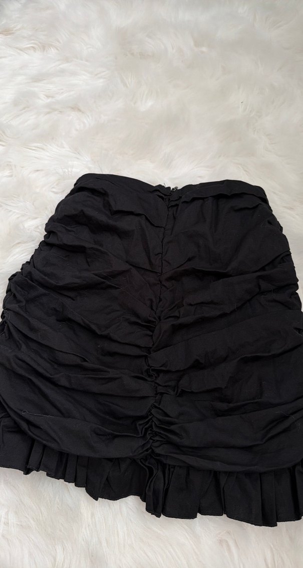 Fırfırlı Siyah Gotik Mini Etek - Görsel 4