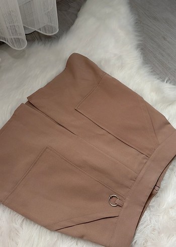 Kahverengi Deri Kemerli Mini Etek - Görsel 5