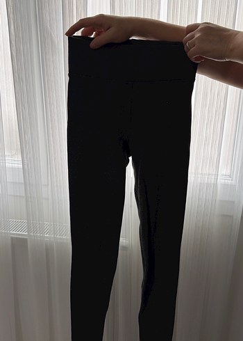 Yırtmaçlı Siyah Kadın Tayt - Görsel 2