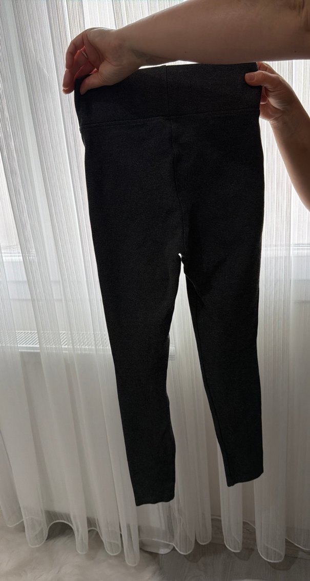 Yırtmaçlı Siyah Kadın Tayt - Görsel 4