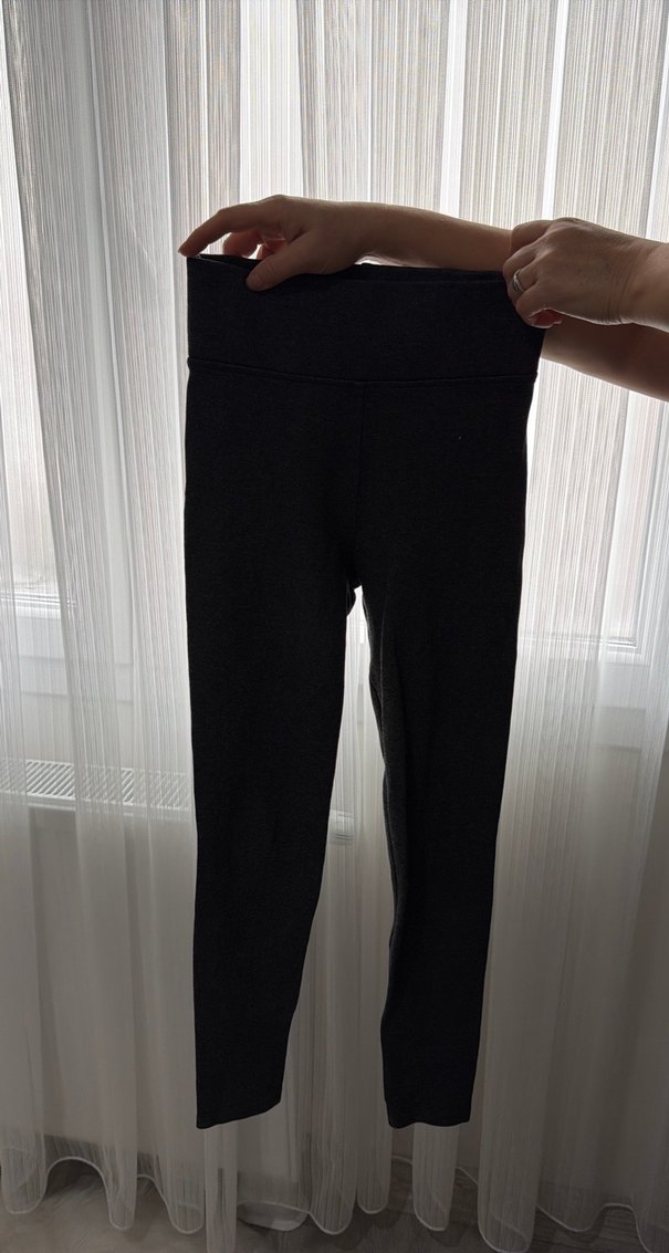 Yırtmaçlı Siyah Kadın Tayt - Görsel 2