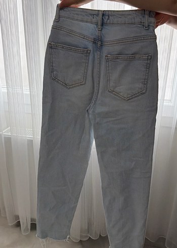 Gri Salaş Kesim Kadın Midi Boy Kot Pantolon - Görsel 4