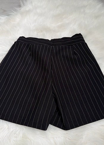 Çizgili Siyah Mini Pilili Etek - Görsel 7