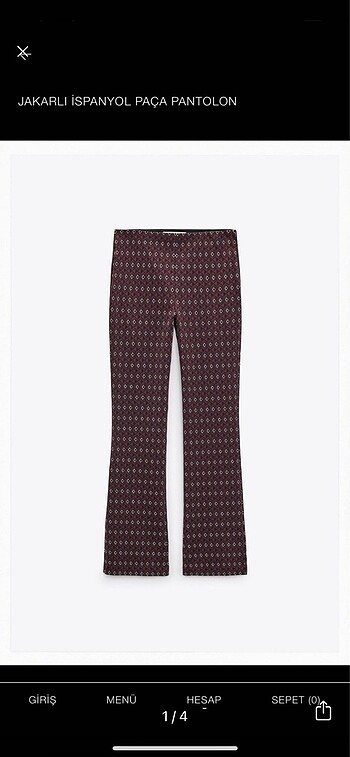 Zara tayt pantolon