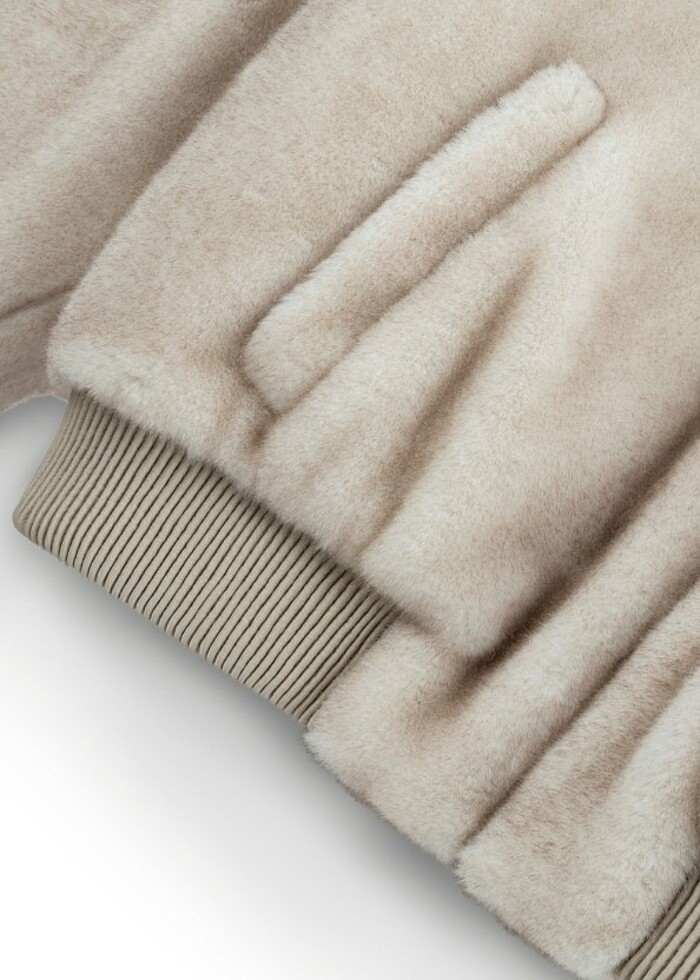 Dik Yaka Peluş mont - Görsel 4