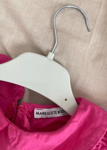 24-36 Ay Beden Pembe Kız Çocuk poplin kumaş Elbise(Markalist markası)