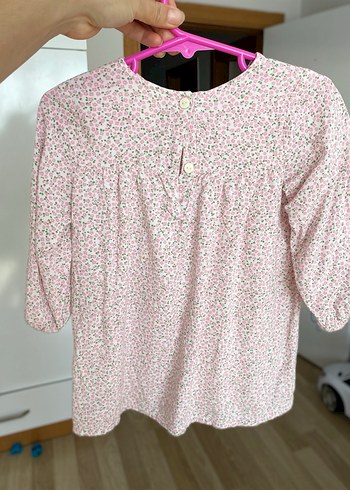 H&M HM Kız Çocuk Pembe Uzun Kollu Pamuklu Elbise