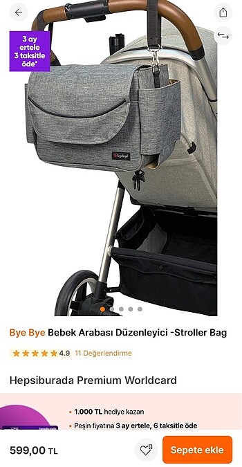 Diğer Bye bye bebek arabası düzenleyici çanta