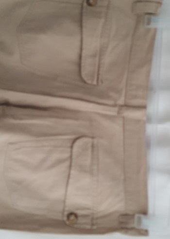 Bej Kadın Keten Rahat Kesim Pantolon - Görsel 8