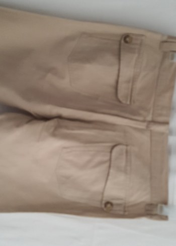 Bej Kadın Keten Rahat Kesim Pantolon - Görsel 7