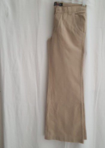 Bej Kadın Keten Rahat Kesim Pantolon - Görsel 10