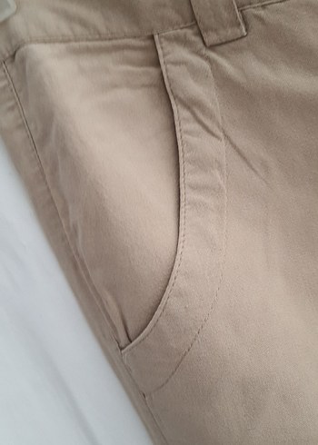 Bej Kadın Keten Rahat Kesim Pantolon - Görsel 5