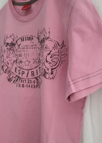 Pembe Baskılı Tişört, Kısa Kollu - Görsel 4